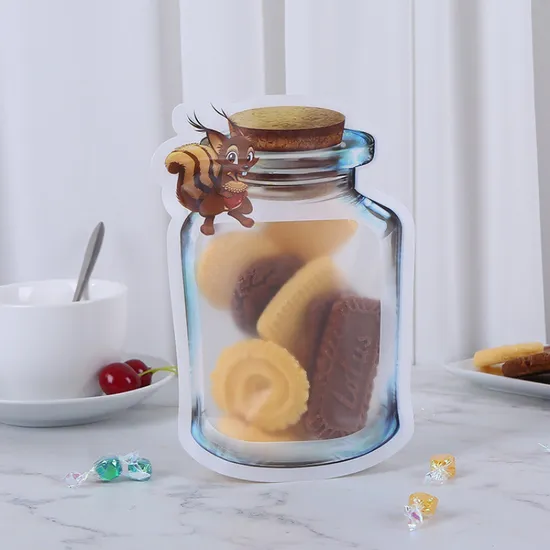 ジッパースタンドアップポーチラベル片面透明アルミ箔再密封可能密封ドライフルーツナッツ野菜スナック Doypack 食品包装袋